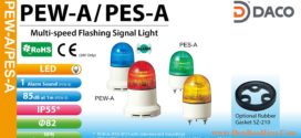 PEW-230AB-R Đèn báo nhấp nháy Patlite Φ82 Bóng LED IP23 Còi Buzzer 85dB