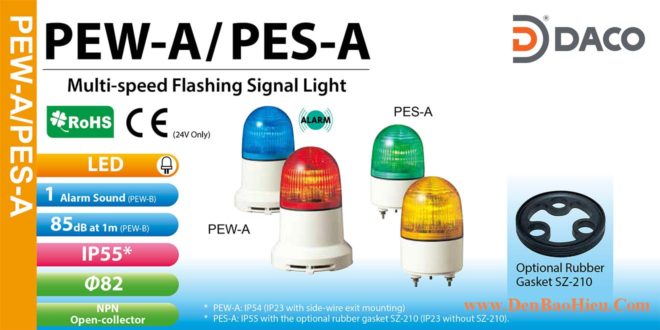 PES-200A-R Đèn nhấp nháy báo hiệu Patlite Φ82 Bóng LED IP23