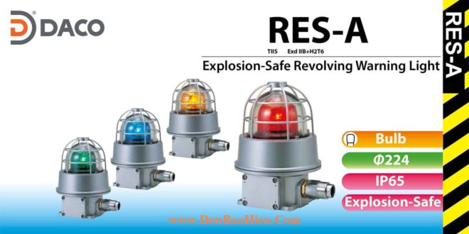 RES-240A-R Đèn quay phòng nổ Patlite Φ224 Bóng Sợi đốt IP65, 220 VAC