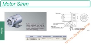 Motor Siren Z65358005-Còi hú báo động Patlite bằng động cơ 12 & 24VDC Cho xe ưu tiên - Patlite Nhật Bản