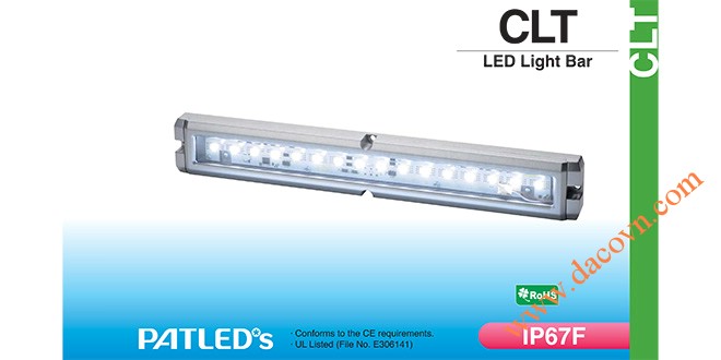 Đèn LED chiếu sáng dạng thanh Patlite CLT30 chống chịu dung môi hóa chất, dầu, nước, IP67F, 24VDC